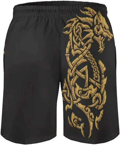 Vista 3 de Símbolo vikingo Fenrir Wolf Mitología nórdica Hombre Verano de secado rápido Traje de baño Casual Board Shorts Ropa de playa para niños y hombres