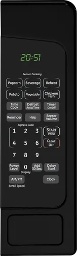 Vista 3 de Horno microondas GE JES2051DNBB para encimera, capacidad de 1,200 vatios, 2.0 pies cúbicos, 8 ajustes de cocción automáticos, elementos esenciales