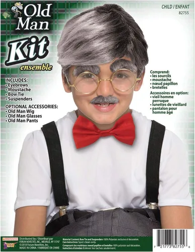 Vista 2 de Forum Novelties - Kit de accesorios de vestir para niño de anciano, como se muestra, talla única
