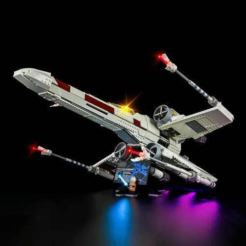Vista 3 de Kit de iluminación LED Briksmax para LEGO-75355 X-Wing Starfighter – Compatible con modelo de bloques de construcción Lego Star Wars – no incluye