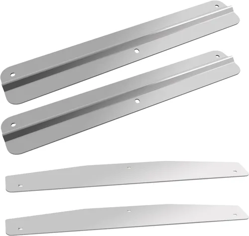 Vista 3 de Par de pesos para solapa de barro de acero inoxidable de 24" con placa de respaldo espejada, juego universal de 4 piezas 10424-4