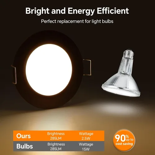 Vista 7 de Luces LED de 3 pulgadas de 12 V con interruptor integrado interior bicolor rojo de 12 voltios, luz de disco LED de aluminio completo regulable