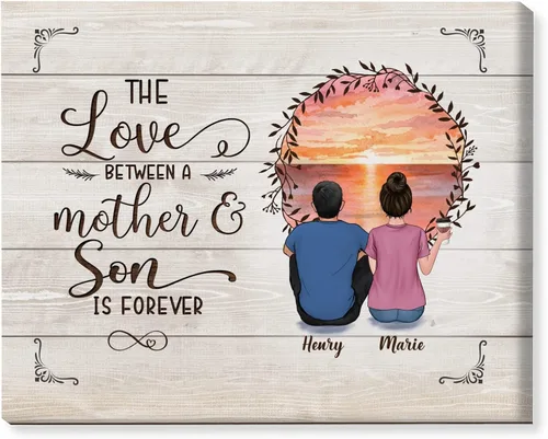 Vista 16 de Gossby Lienzo personalizado envuelto para mamá – El amor entre madre e hija es para siempre – Regalo personalizado con nombres de avatares – Regalo