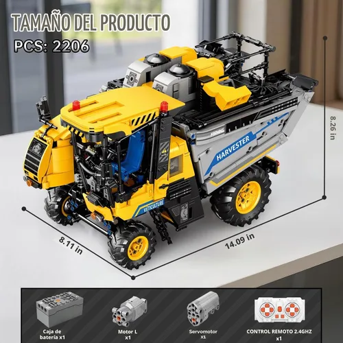 Vista 5 de Reobrix Uva Cosechadora RC Tractor Building Set Ciudad Construcción