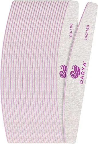 Vista 9 de DARYA Limas de uñas (12 piezas) de doble cara de grano 100/180 para uñas acrílicas, lima de uñas naturales, duraderas, lavables, lima de uñas