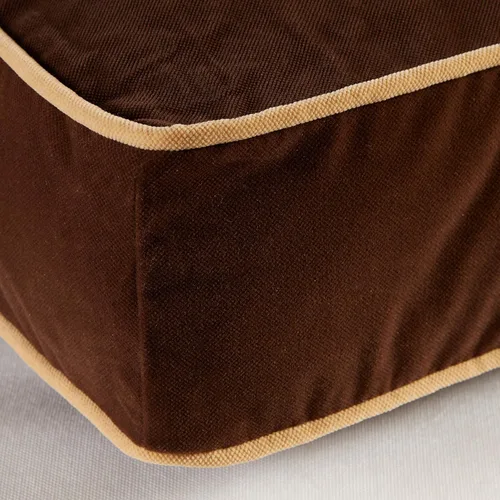 Vista 4 de South Pine Porch Buddy - Cama rectangular reversible de microfibra para perro con funda extraíble, lavable a máquina, cacao, extra pequeña