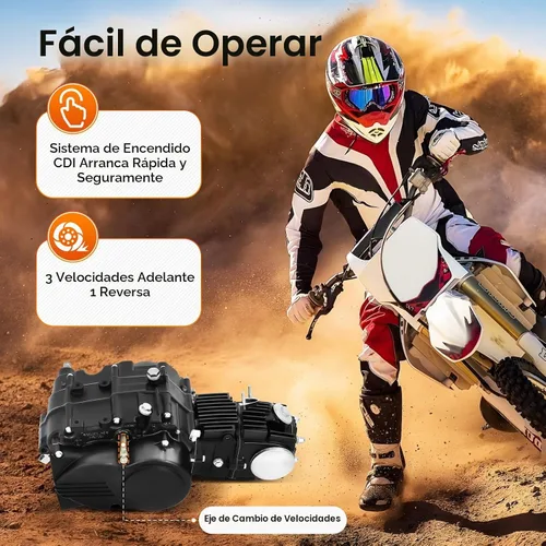 Vista 5 de Kit de motor de 110CC Pit Bike Motor ATV Quad Motor con arranque de patada y sistema de encendido CDI ATV Motor de motocross para Honda CRF50 CRF70