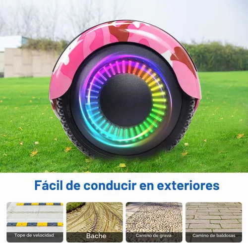 Vista 6 de FLYING-ANT Hoverboards Certificado UL 6.5 Patinete Inteligente Scooter Eléctrico de Dos Ruedas con Autobalance con Luz Bolsa Gratis y Cargador Rosa