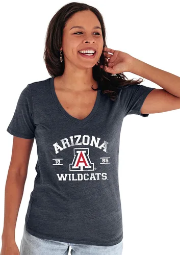 Vista 25 de Blue 84 NCAA Camiseta de mujer de tres combinaciones con mascota