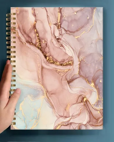 Vista 6 de Cuaderno de espiral con tapa dura A5 para mujeres y niñas, de 6 x 8.3 pulgadas, 120 páginas de papel grueso, bonito cuaderno de escritura con rayas