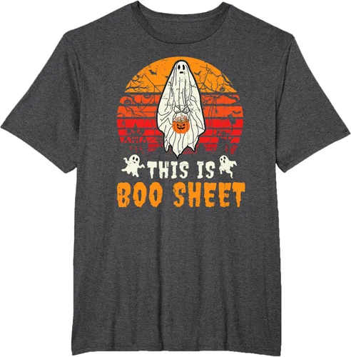 Vista 18 de Funny This Is Boo Sheet Spooky Ghost Halloween - Camiseta de disfraz de juego de palabras, Negro, S