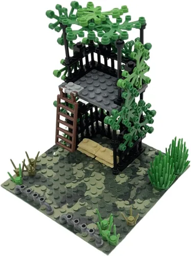 Vista 4 de Lemess - Juego de construcción de torre de vigilancia militar, juego de bloques de construcción de escena de base militar, compatible con juguete