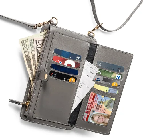 Vista 2 de Claasico Cartera cruzada para mujer y funda para teléfono iPhoneSamsungLG Magnet Cell Pouch & Bolso