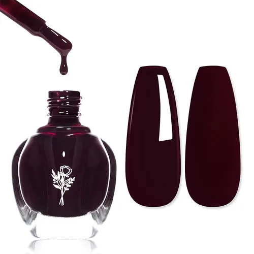 Vista 23 de COSMOO Esmalte de uñas de glitter negro de secado rápido, 12 ml, resistente a las astillas, vegano, de secado rápido, con vetas, de larga duración