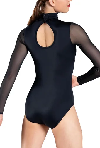Vista 2 de Balera Maillot de manga larga para mujer y niña con cuello simulado de baile de una pieza