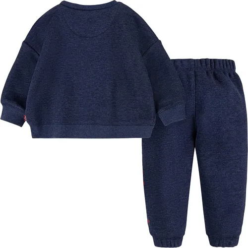 Vista 4 de Levi's Conjunto de 2 piezas de sudadera y pantalones deportivos de cuello redondo para bebé niña