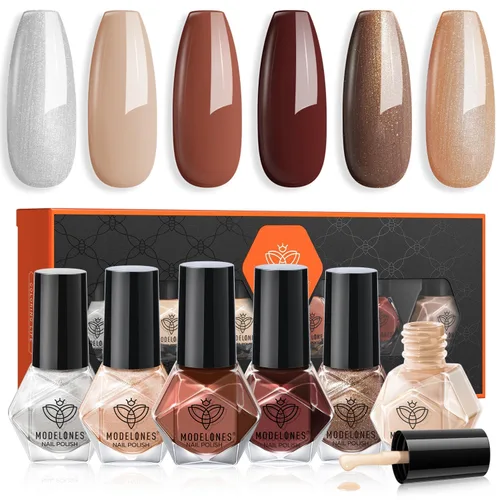 Vista 10 de modelones Esmalte de uñas, capa base 3 en uno, 0.5 onzas líquidas, fortalecedor de uñas transparente, secado rápido, larga duración, brillo