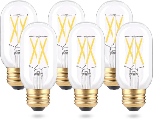 Vista 11 de T45 Bombilla Edison vintage, bombilla tubular LED antigua de 2 W, 3000 K, blanco suave, equivalente a 25 W, 200 lúmenes, 110-130 voltios, lámpara