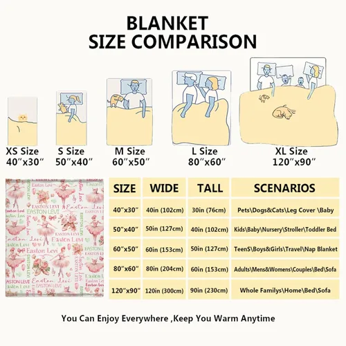 Vista 4 de Manta de Bebé Personalizada Danza Manta Personalizada con Nombre Manta Suave de Franela para Niños Niñas Niños Pequeños Bebés Niños Recién Nacidos