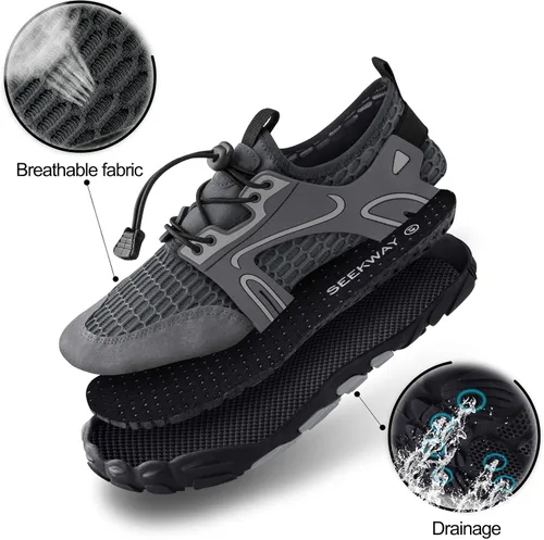Vista 2 de SEEKWAY - Zapatos acuáticos para hombre y mujer, secado rápido, para playa, natación, río, piscina, lago, senderismo, kayak, surfing