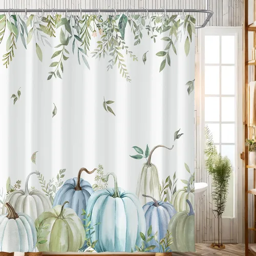 Vista 29 de Cortina de ducha pequeña para casa rodante, tamaño medio, estilo retro de los 70, con flores bonitas, estética abstracta de margaritas, decorativa