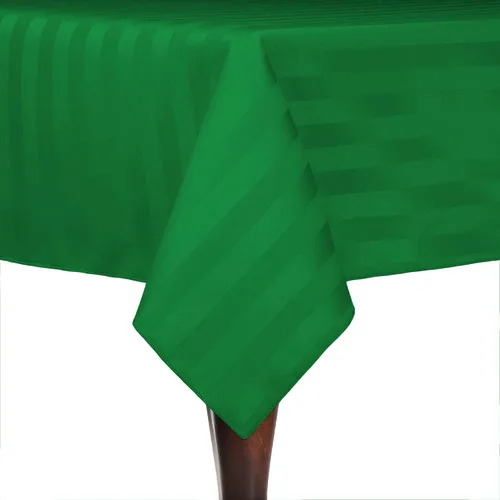 Vista 7 de Ultimate Textile Mantel cuadrado de rayas satinadas de 84 x 84 pulgadas, color verde militar