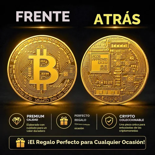 Vista 7 de Moneda de Bitcoin de coleccionista, token criptográfico conmemorativo, estuche acrílico Bitcoin - Paquete de 10