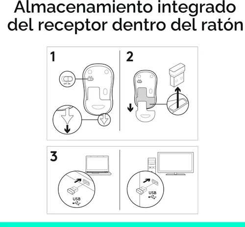 Vista 10 de Logitech Ratón inalámbrico ambidiestro compacto M185 de 2,4 GHz - Gris Swift Swift Gris