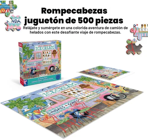 Vista 3 de Ceaco - Ice Cream Truck II - 500 Piece Jigsaw Puzzle for Adults