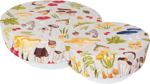 Vista 7 de Now Designs Adeline Save It - Juego de 2 fundas reutilizables de algodón para tazones de 7.5 y 9.25 pulgadas
