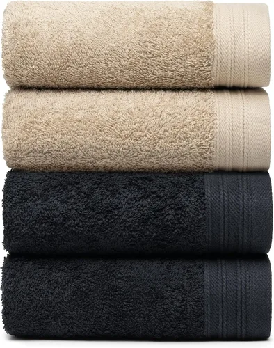 Vista 49 de Juego Premium de Toallas de 16 Toallas de Mano de 18" x 30" Color: Negro 100% Algodón 16 Toallas de Mano Ultra Suaves y Altamente Absorbentes