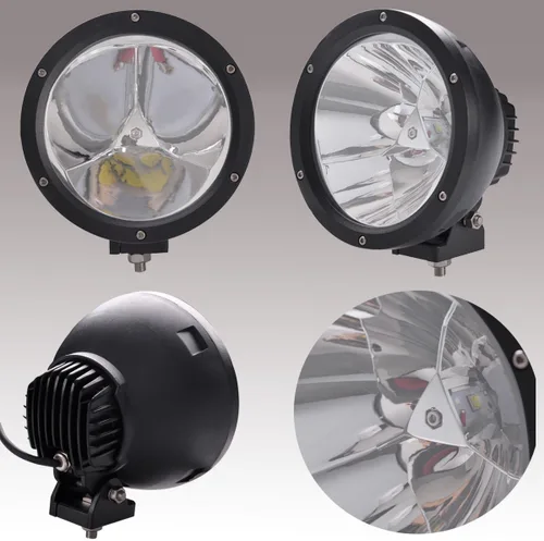 Vista 3 de Lightronic Foco LED redondo todoterreno de 7 pulgadas para motocicleta/camión, 6000 K blanco frío de largo alcance, aplicaciones de alta velocidad