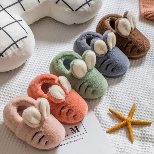 Vista 3 de Zapatillas de conejo suave para niños y niñas