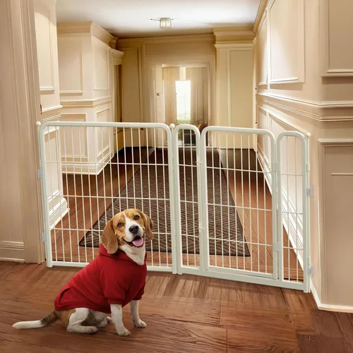 Vista 7 de FXW - Puerta para perro, extra ancha ajustable para aberturas de hasta 46 pulgadas, 24 pulgadas de alto Negro