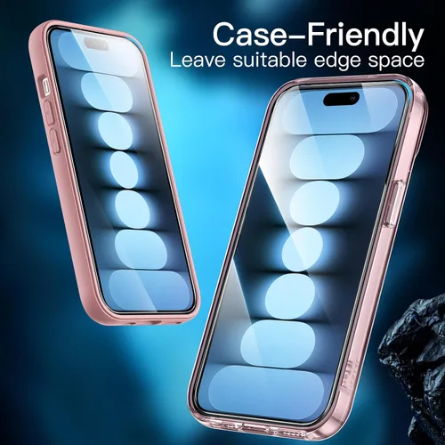 Vista 8 de JETech - Protector de pantalla para iPhone 15 de 6.1 pulgadas, película de vidrio templado con herramienta de fácil instalación, compatible