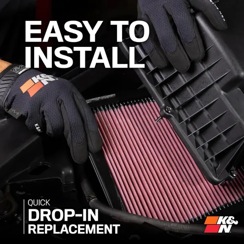 Vista 8 de K&N Filtro de aire del motor: Aumenta la potencia y remolque, lavable, Premium, Filtro de aire de repuesto: compatible con Jeep 1999-2005