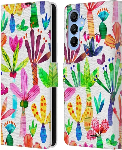 Vista 165 de Head Case Designs Officially Licensed Ninola Brushstrokes Black Summer Patterns Leather Wallet Case Compatible with Samsung Galaxy A07 4G