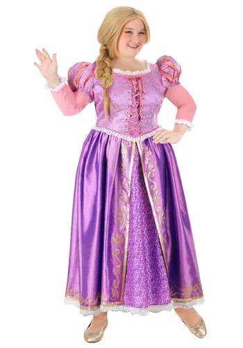 Vista 10 de Disfraz Premium de Rapunzel para Mujer Talla Plus Multicolor