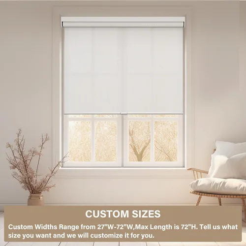 Vista 5 de Boolegon Persianas enrollables opacas para ventanas, persianas enrollables para ventanas de interior, persianas enrollables de tela de lino