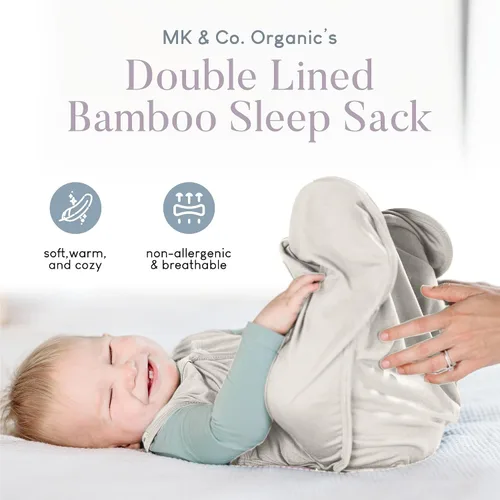 Vista 2 de MK & CO. ORGANICS - Saco de dormir unisex para bebé de 6 a 12 meses - Ropa de bebé neutra de género suave y elástica - Manta de bebé para bebé, ropa