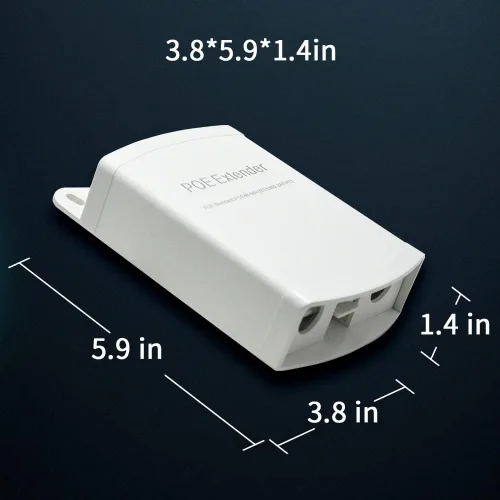 Vista 8 de Extensor Poe, repetidor PoE+ 1 en 4 salidas, 10/100 Mbps, se extiende 820.2 ft, 60 W cumple con IEEE802.3af/at para interruptor/inyector PoE