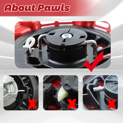 Vista 5 de WOTIAN Conjunto de arranque GX160 compatible con Honda GX120 GX200 5.5HP 6.5HP Piezas de repuesto del motor 28400-Z4M-306ZB 27400-Z1T-702 Arrancador