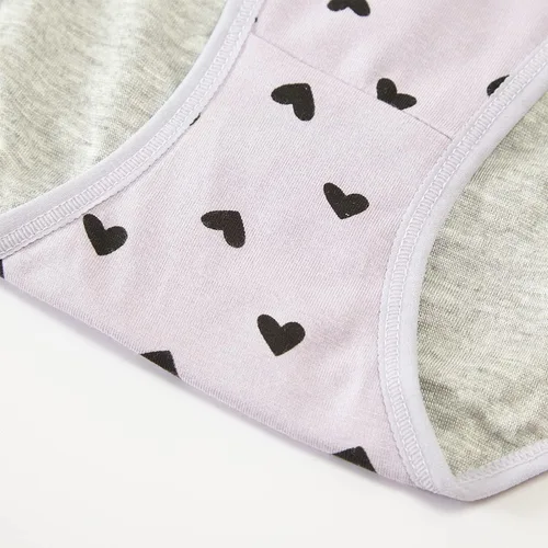 Vista 6 de Demifill Adolescente Niñas Periodo Ropa Interior Algodón Suave Mujeres Bragas Para Adolescentes Escritos