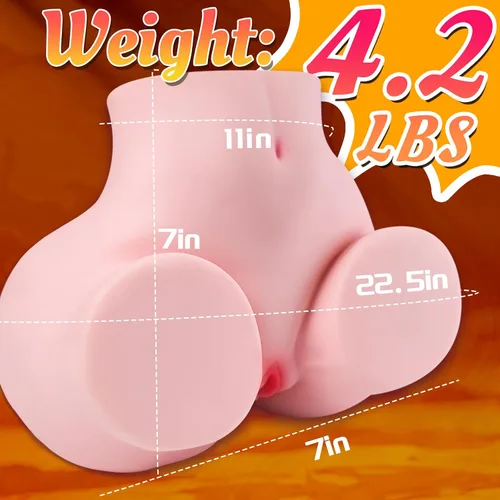 Vista 2 de Muñeca sexual masculina masturbador para hombres, 4.2 libras de bolsillo, coño, culo, juguetes sexuales para adultos con vaginal y anal realistas