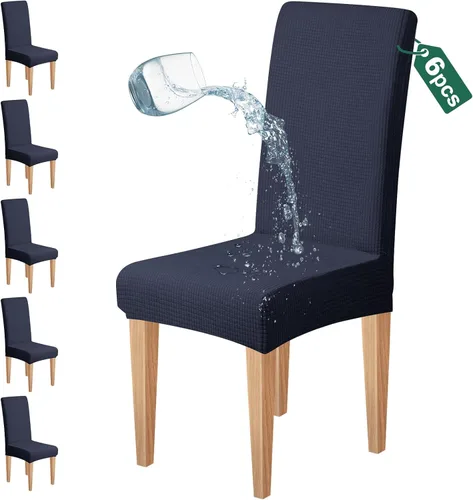 Vista 10 de Dioxide Juego de 4 fundas impermeables para sillas de comedor, fundas elásticas para sillas de comedor, fundas para sillas Parson, extraíbles