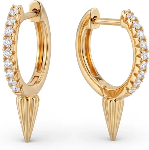 Vista 16 de VACRONA - Aretes tipo arracada de aro para mujer, chapados en oro de 14 quilates, diseño de Huggie 8 Cola de serpiente