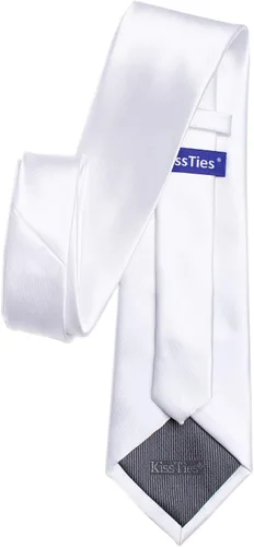 Vista 200 de KissTies Juego de corbatas de satén para hombre + pañuelo de bolsillo