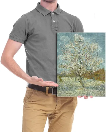 Vista 5 de Wieco Art Lienzo con estampado de árbol de durazno rosa de Van Gogh, pinturas al óleo famosas clásicas, reproducción de pinturas al óleo modernas
