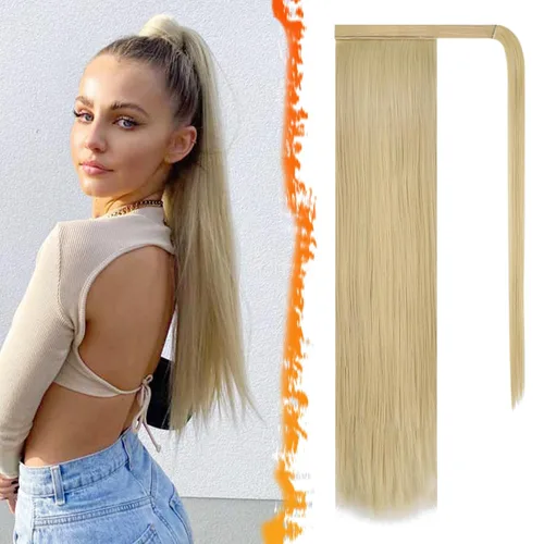 Vista 74 de BARSDAR Extensión de Cola de Caballo Corta y Recta - Extensiones de Cabello de Cola de Caballo con Cordón de 14 Pulgadas en Negro para Mujeres