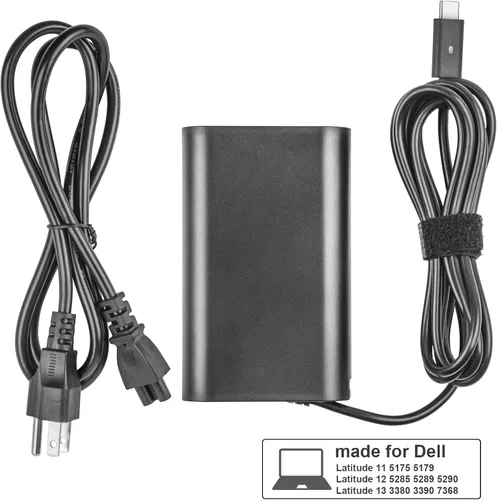Vista 8 de Cargador de portátil USB C de 65 W y 45 W para Dell USB C, Dell XPS 12, XPS 13, Latitude 3540 5420 5430 5440 5450 5520 5530 5540 5550 7400 7410 7420